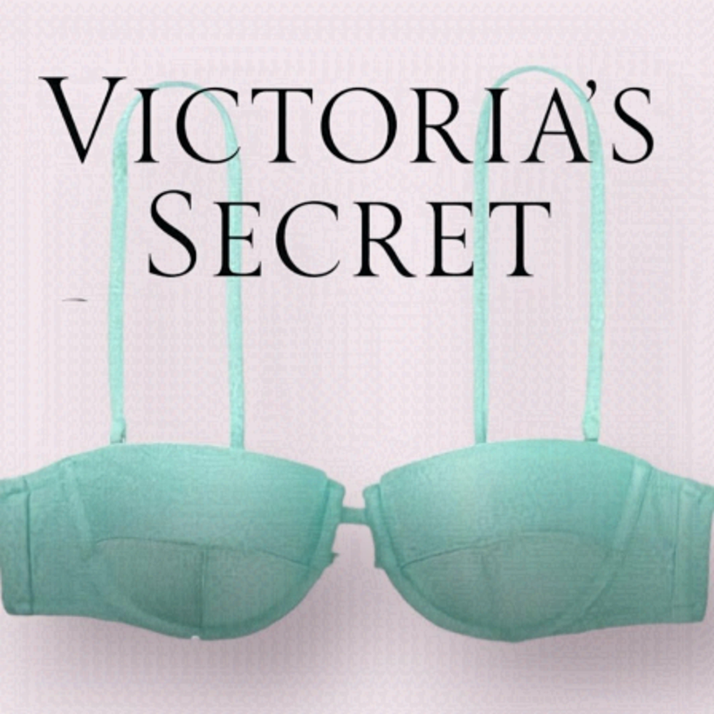 Victoria's Secret Swim Uvita Shimmer Bandeau Top ~ 32D